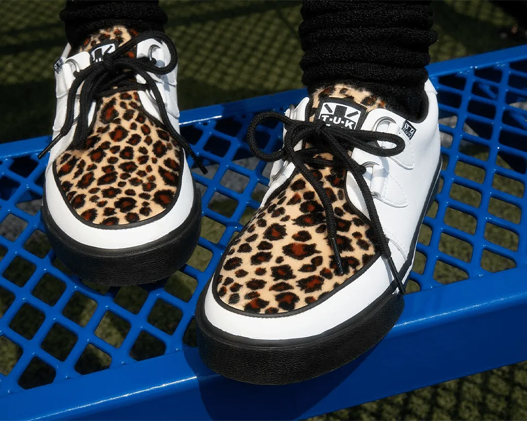 White TUKskin™ & Leopard D-Ring VLK Sneaker