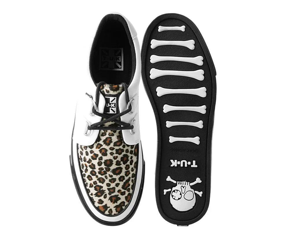 White TUKskin™ & Leopard D-Ring VLK Sneaker