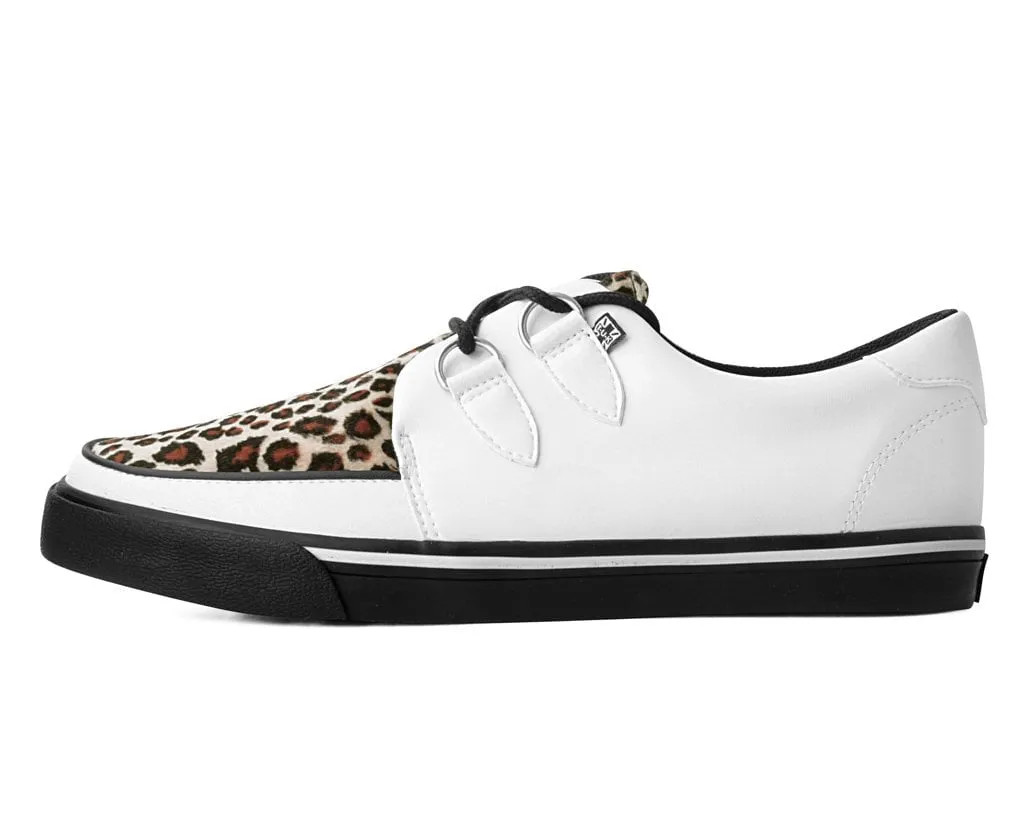 White TUKskin™ & Leopard D-Ring VLK Sneaker