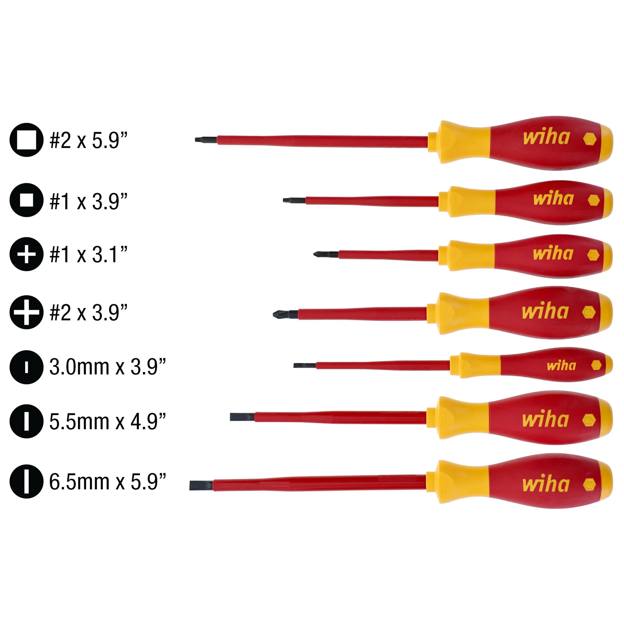 Wiha 7 Piece Insulated SoftFinish Screwdriver Set