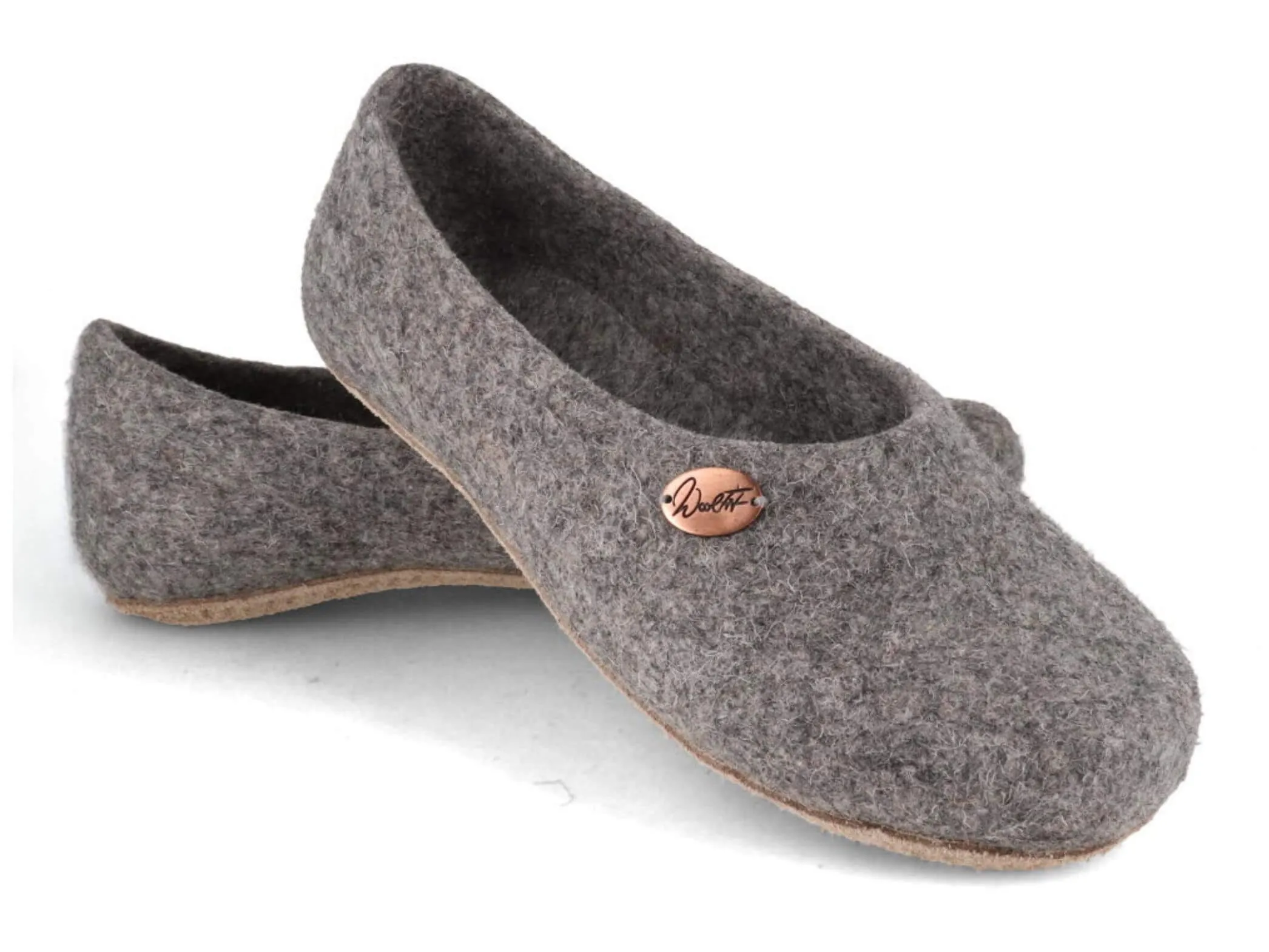 WoolFit Ballerina | Felt Slippers with Insoles & Leather Sole