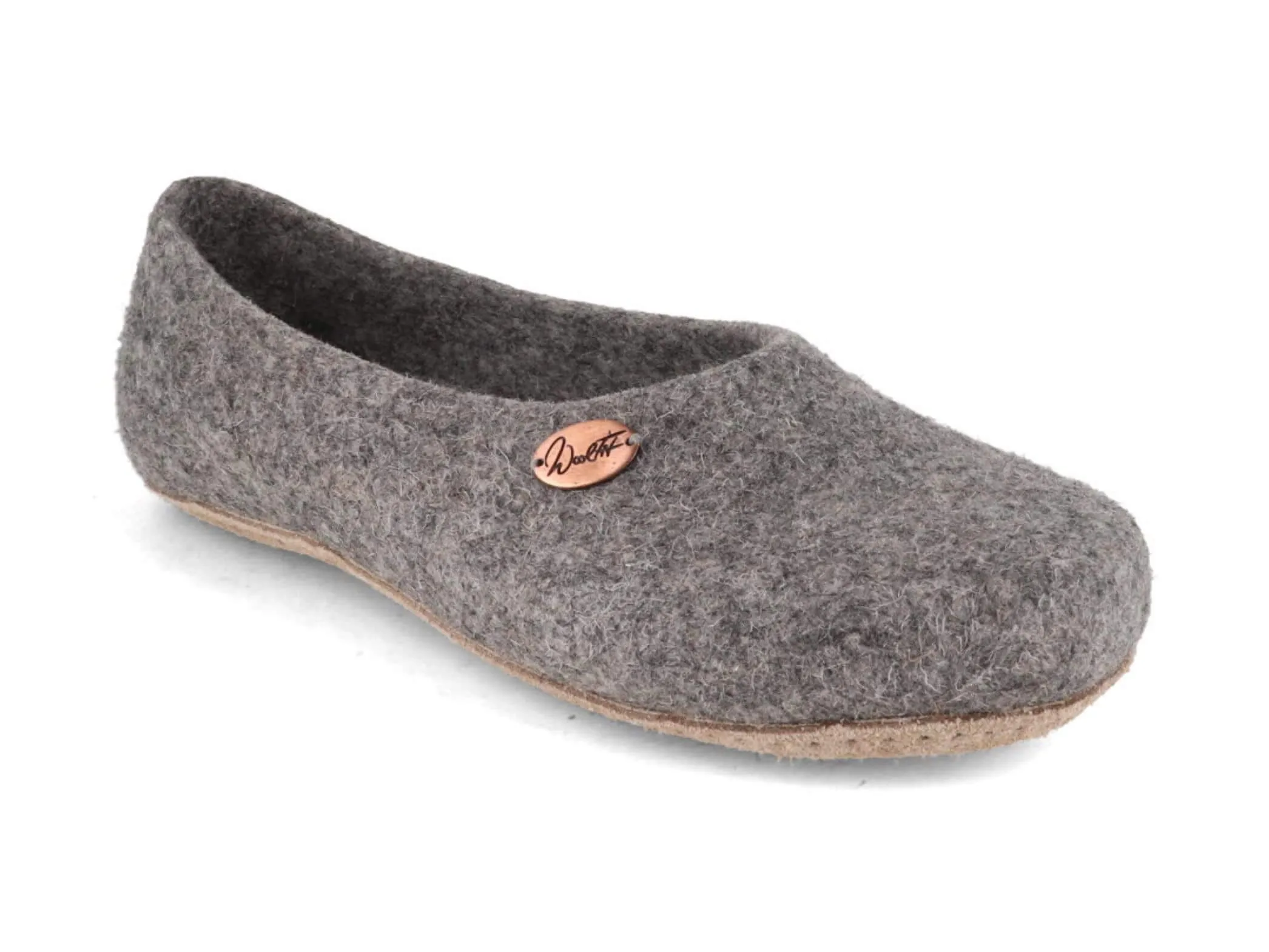 WoolFit Ballerina | Felt Slippers with Insoles & Leather Sole