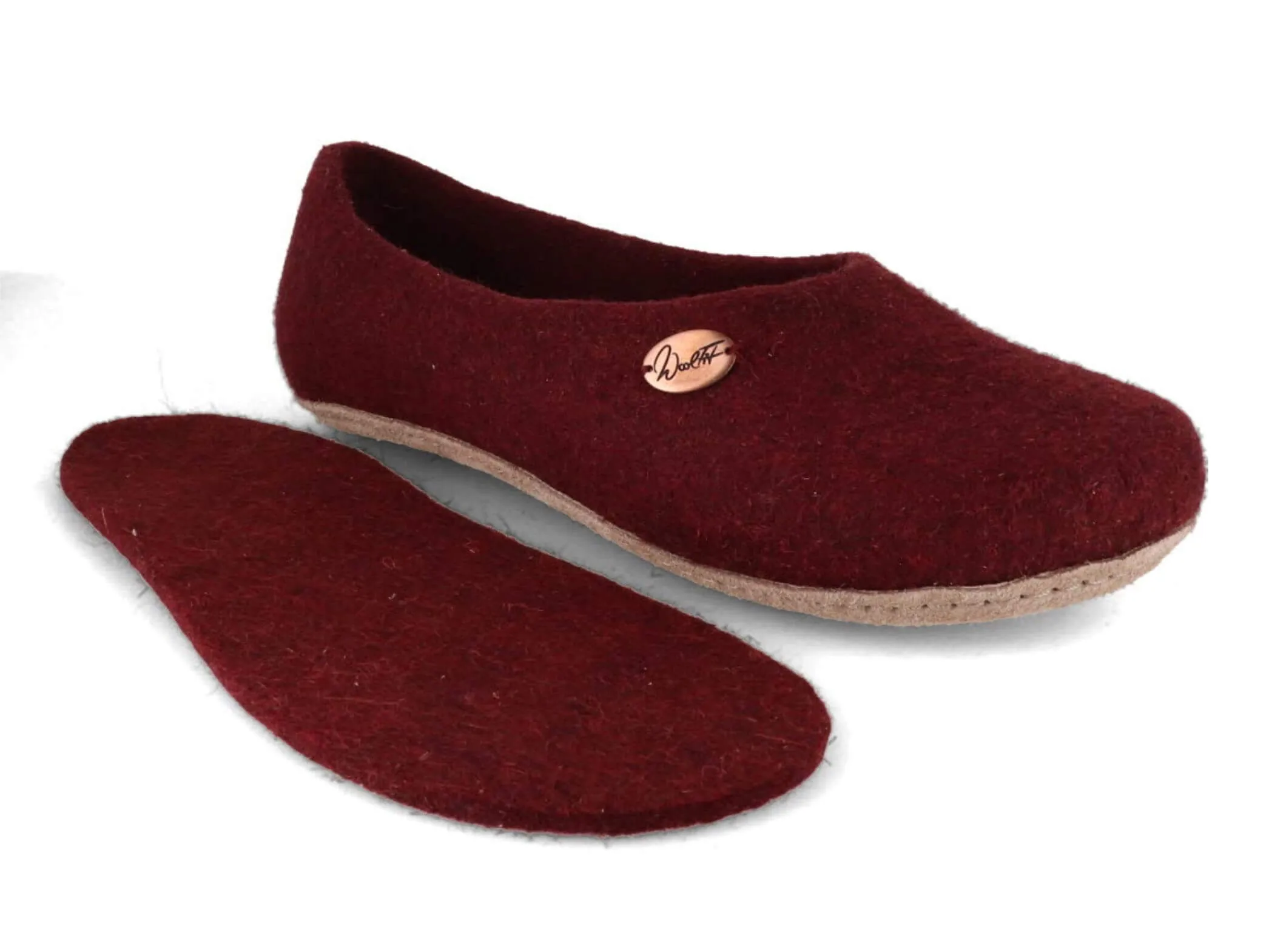 WoolFit Ballerina | Felt Slippers with Insoles & Leather Sole