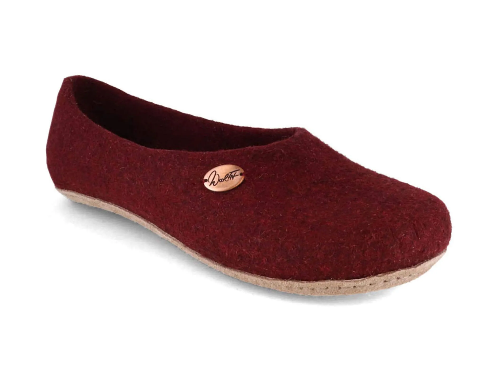 WoolFit Ballerina | Felt Slippers with Insoles & Leather Sole