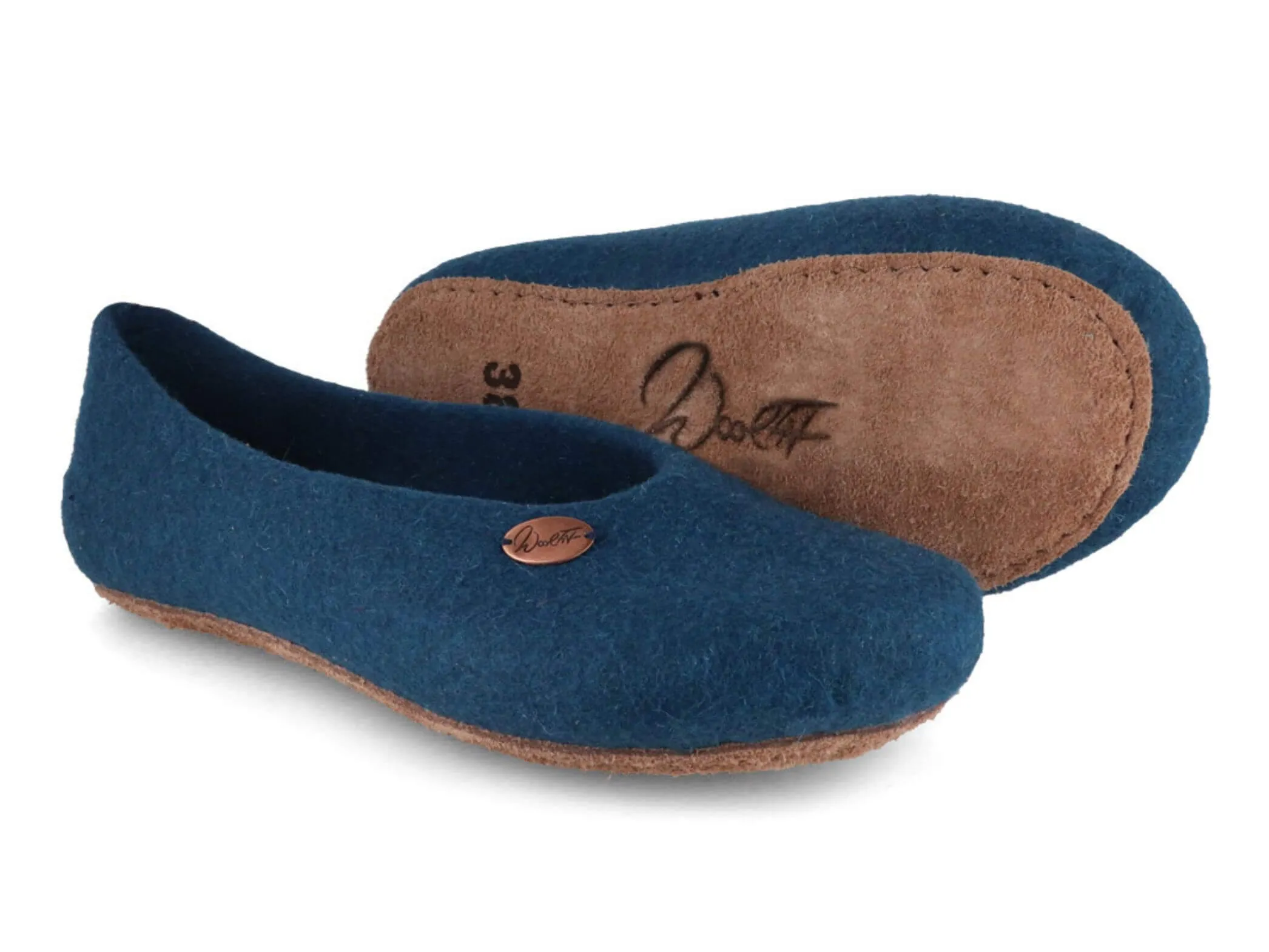WoolFit Ballerina | Felt Slippers with Insoles & Leather Sole