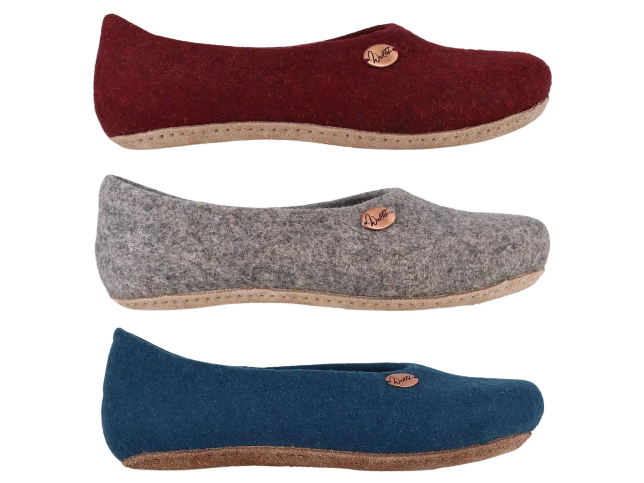 WoolFit Ballerina | Felt Slippers with Insoles & Leather Sole