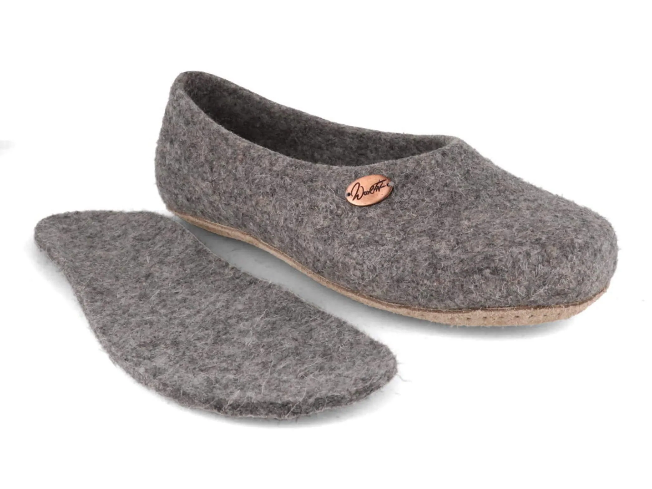 WoolFit Ballerina | Felt Slippers with Insoles & Leather Sole