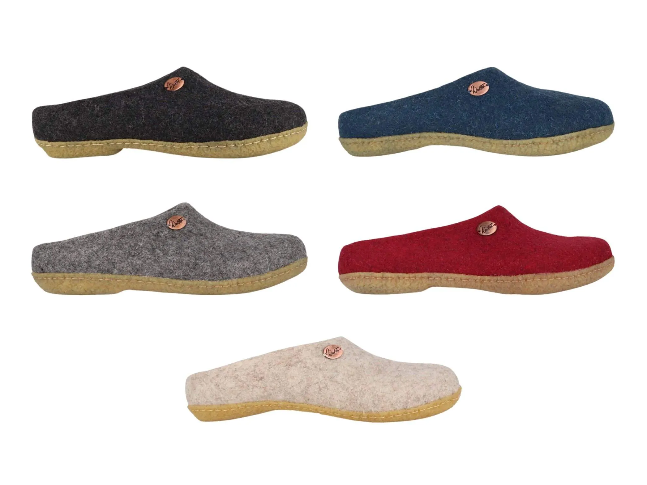 WoolFit Classic | Felt Slippers with Insoles & Rubber Sole
