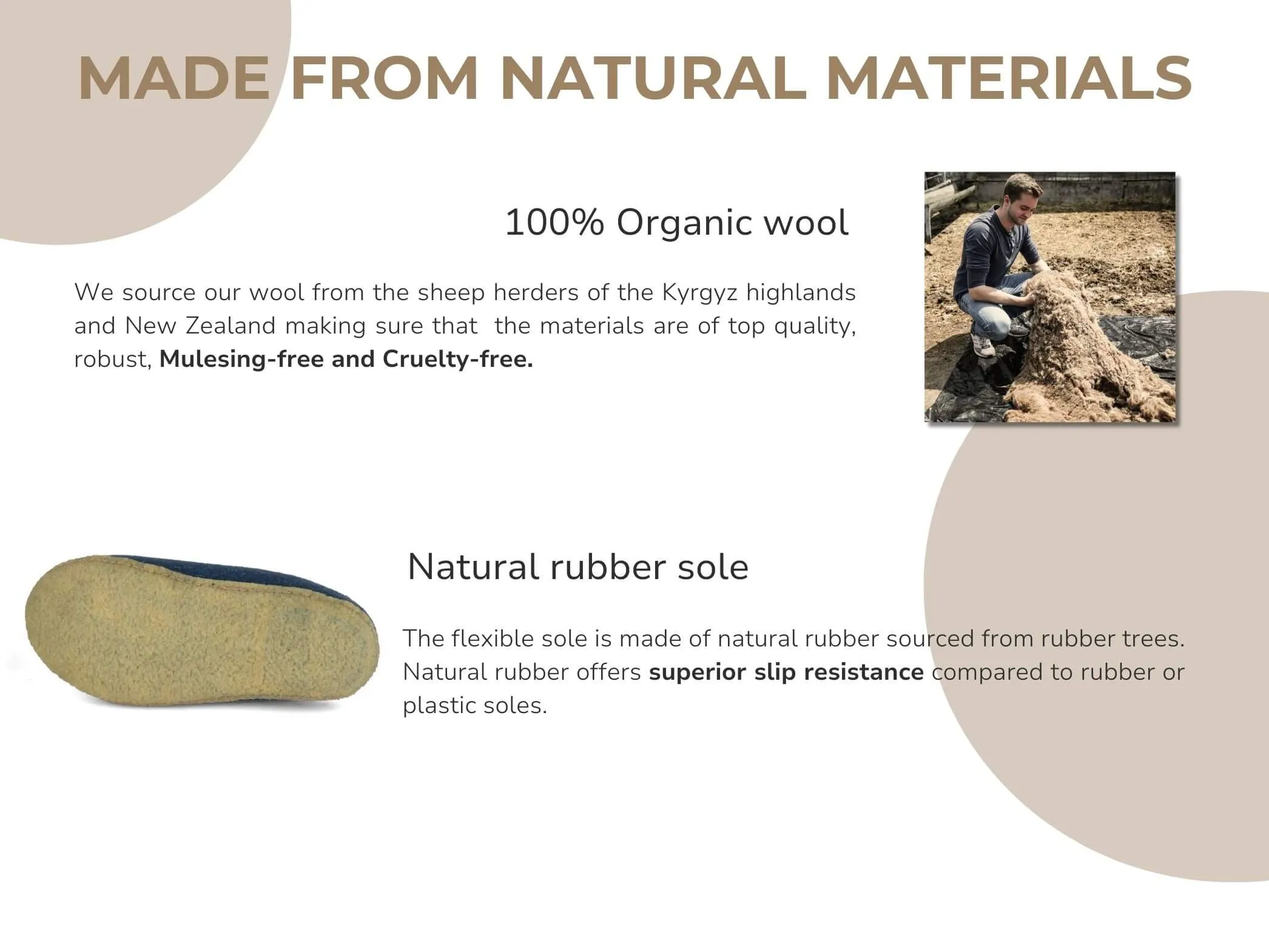 WoolFit Classic | Felt Slippers with Insoles & Rubber Sole