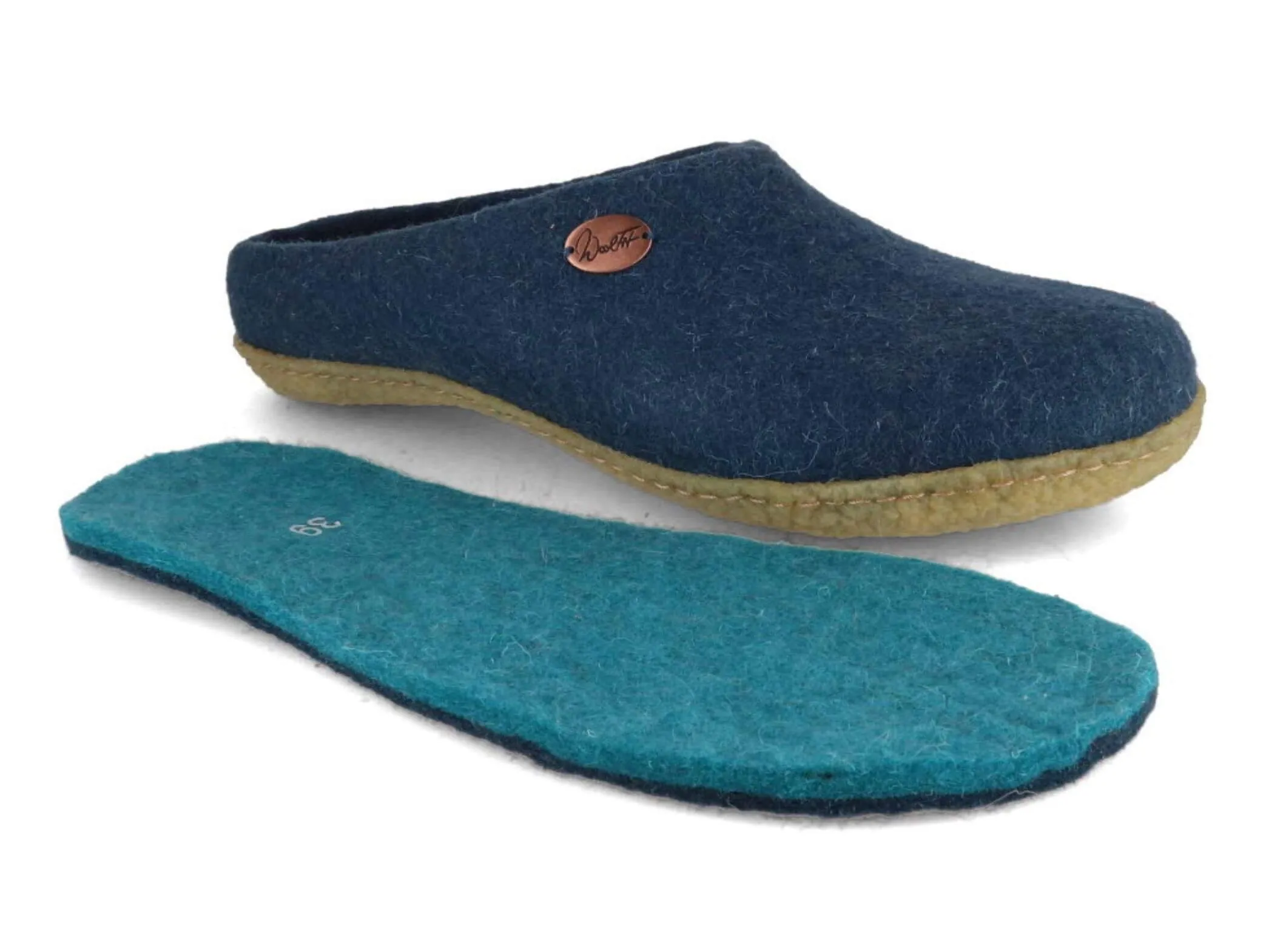 WoolFit Classic | Felt Slippers with Insoles & Rubber Sole