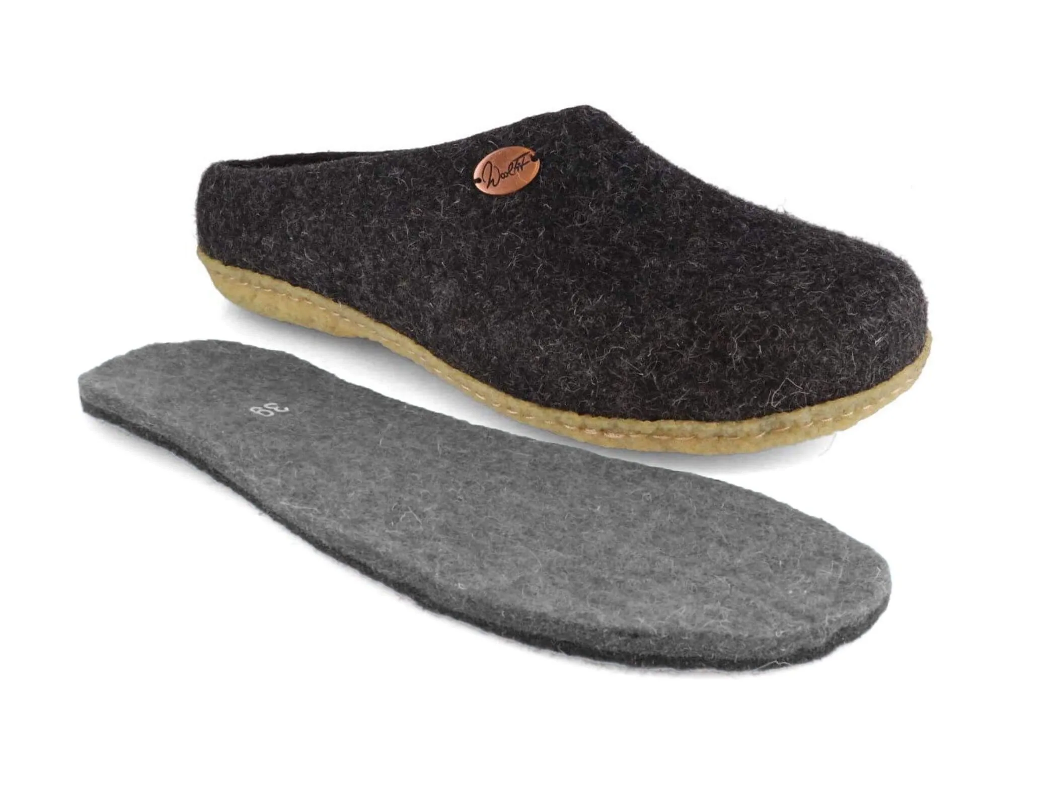 WoolFit Classic | Felt Slippers with Insoles & Rubber Sole