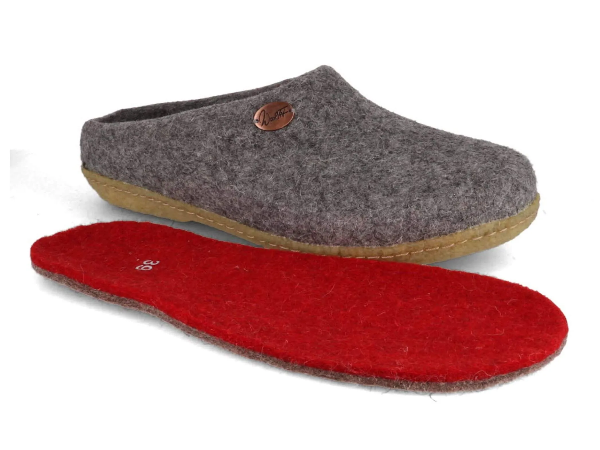 WoolFit Classic | Felt Slippers with Insoles & Rubber Sole